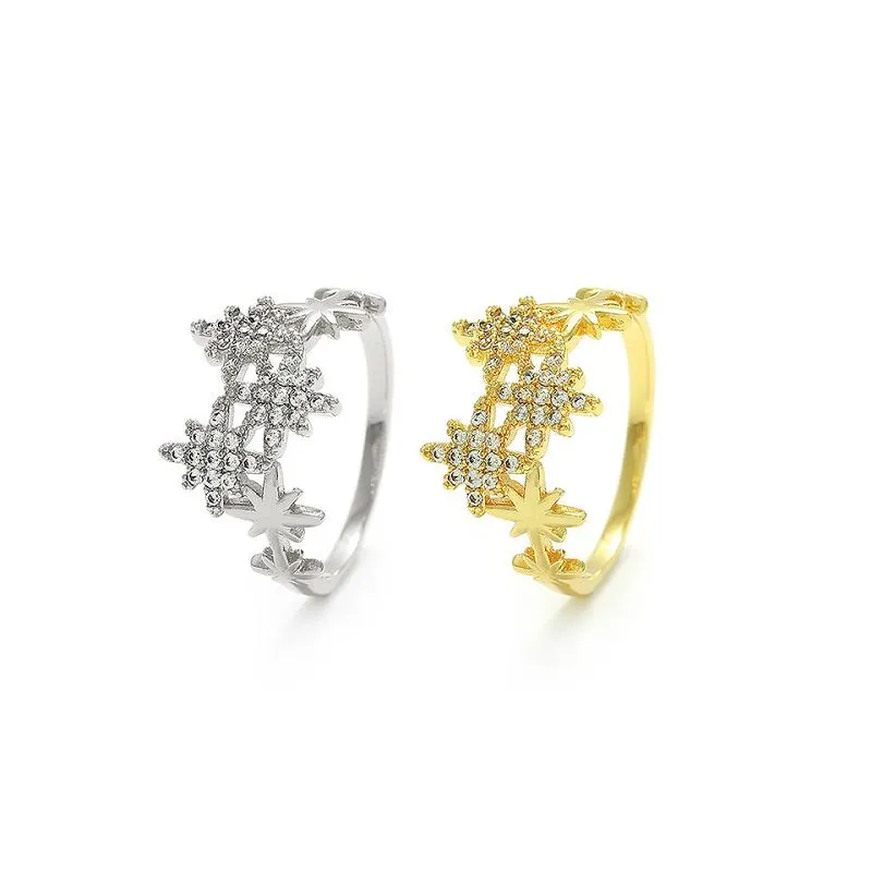 Snowflake Design  Fanm  Ring