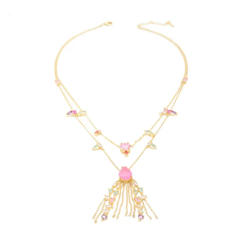 Luxury Tassel an kwiv bijou kolye