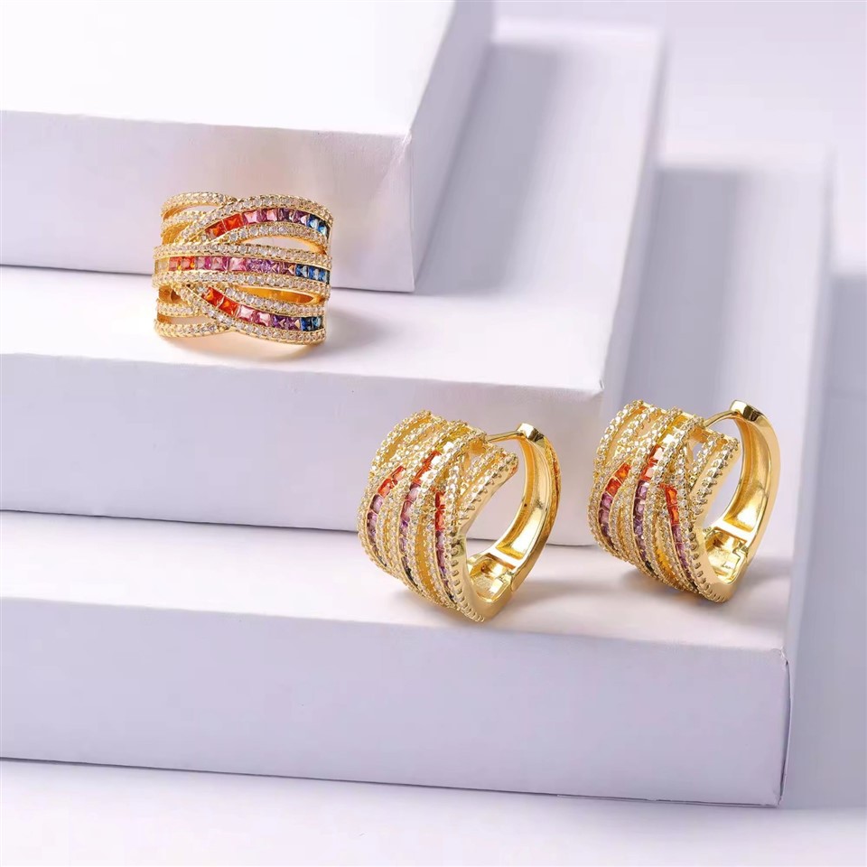 Zircon Ring Earrings Set suppliers